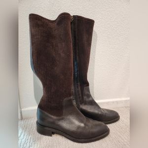 Aquatalia 8.5 Leather and Corduroy Boots